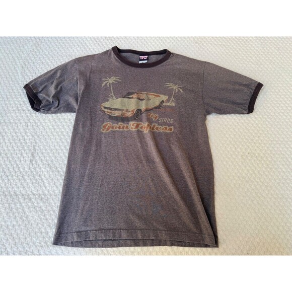 Vintage Ford Mustang Shirt 64 Stang Goin Topless Retro TNT | Brown | Size Medium - Picture 3 of 10